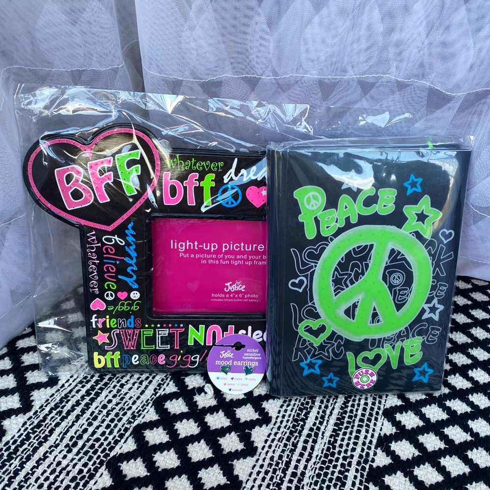Justice Bundle: Picture Frame, Notebook, & Earring